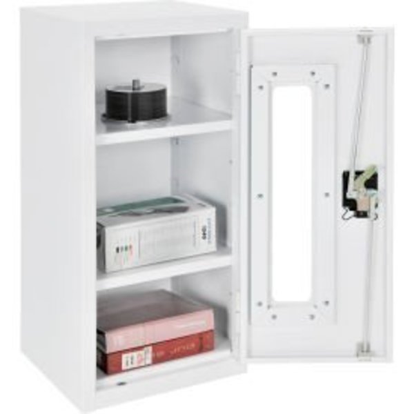 Global Equipment Clear View Wall Storage Cabinet Assembled 13-3/4"Wx12-3/4"Dx30"H Off White 269874CV-WH